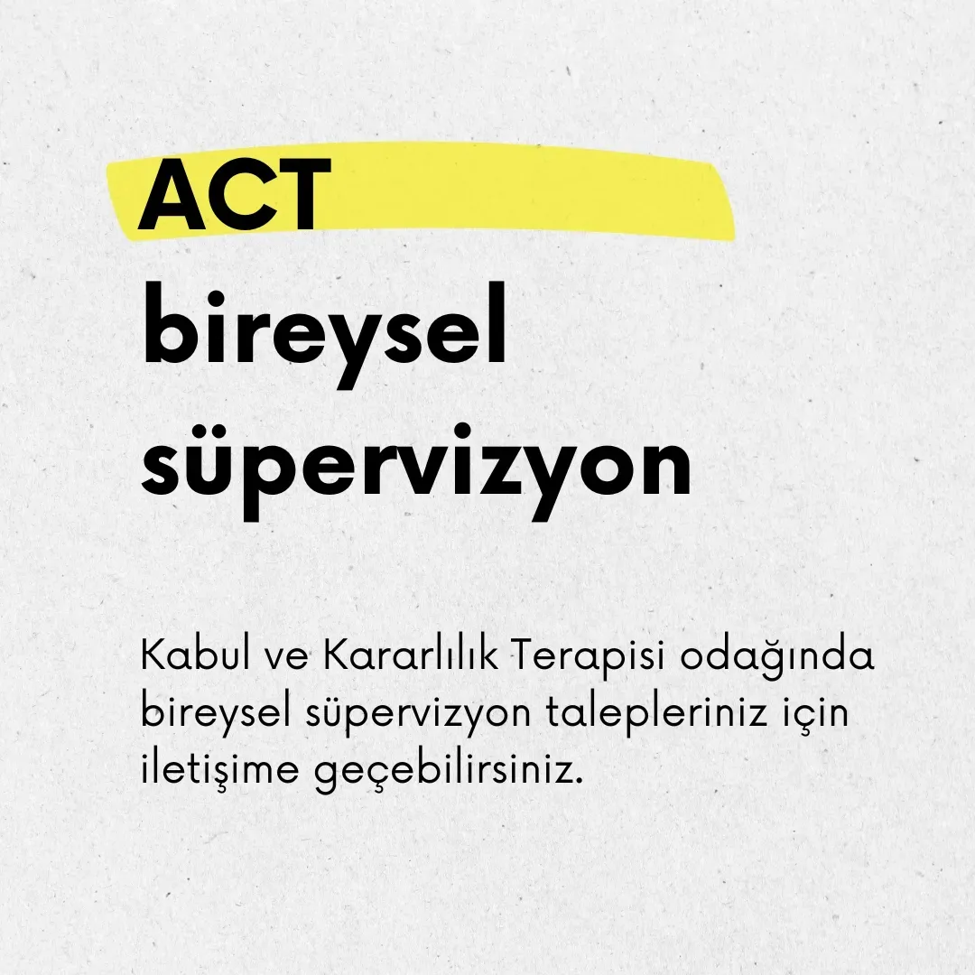 ACT Bireysel Süpervizyon afişi
