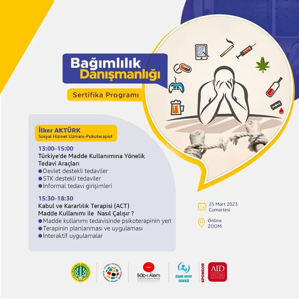 Bağımlılık Danışmanlığı Sertifika Programı afişi